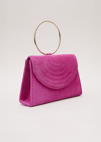 Phase Eight Ring Handle Suede Bags Pink USA | 2689754-OT